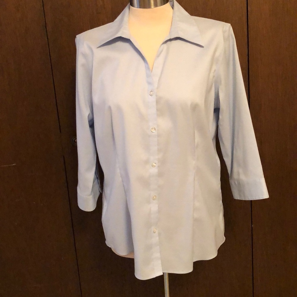 A Light Blue Fitted,Button Down Blouse. - image 1